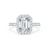 Emerald Halo & Pave Lab Grown Diamond Engagement Ring