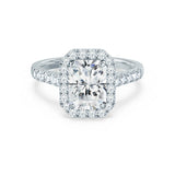 Radiant Halo & Pave Lab Grown Diamond Engagement Ring
