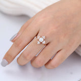 Round Cluster Lab-Grown Diamond Engagement Ring