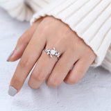 Round Cluster Lab-Grown Diamond Engagement Ring