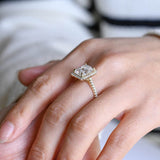 Stunning 1.5 - 2.5 CT Radiant Moissanite Engagement Ring with Pave & Halo Design 4