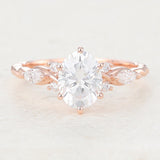 Oval Cluster Lab-Grown Diamond Engagement Ring