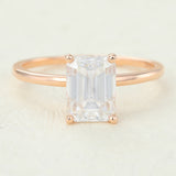 Emerald Solitaire Lab-Grown Diamond Engagement Ring