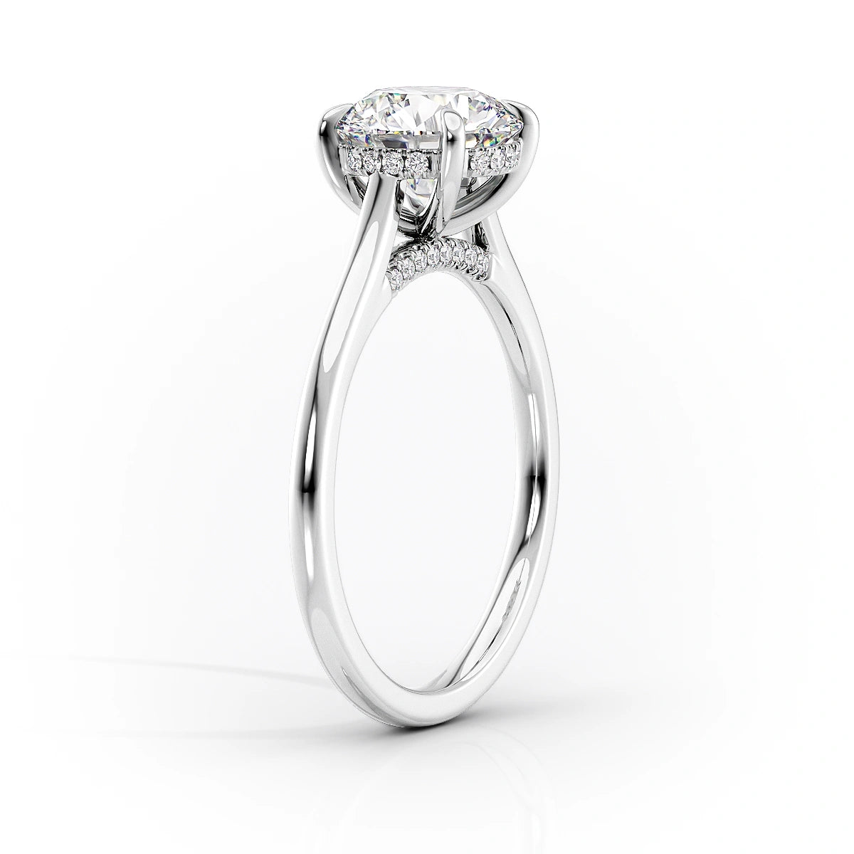 Hidden Halo Engagement Ring Featuring 1.50 CT Oval Moissanite 2