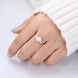 Oval Cluster Twisted Shank Lab-Grown Diamond Engagement Ring