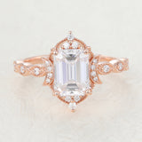 Emerald Vintage Art Deco Lab-Grown Diamond Engagement Ring