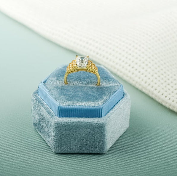 Emerald Cluster Lab Grown Diamond Engagement Ring