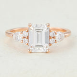 Emerald Cluster Lab-Grown Diamond Engagement Ring