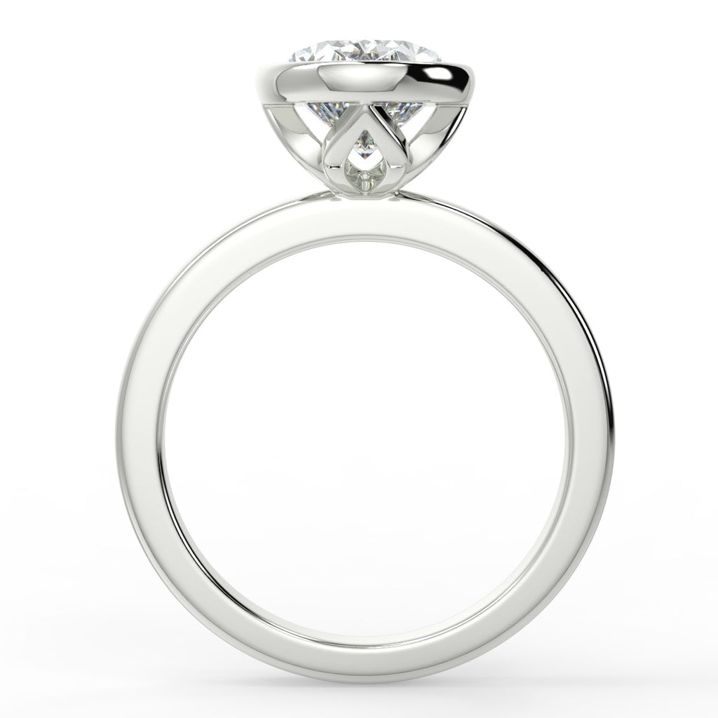 Bezel Setting Engagement Ring Featuring 1.91 CT Oval Moissanite 5