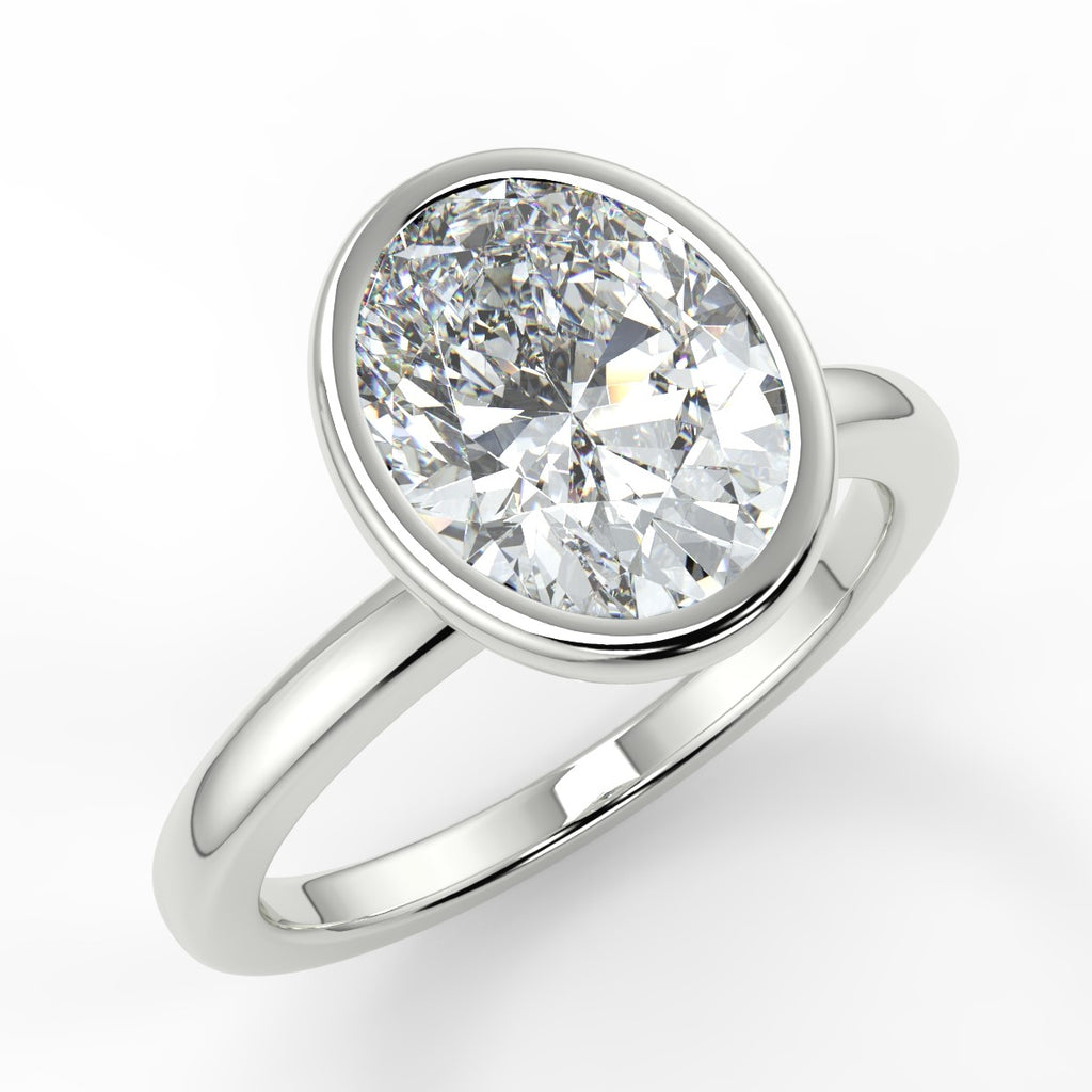Bezel Setting Engagement Ring Featuring 1.91 CT Oval Moissanite 4