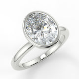 Bezel Setting Engagement Ring Featuring 1.91 CT Oval Moissanite 4