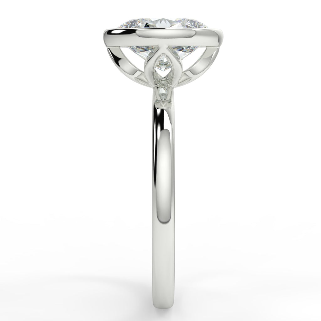 Bezel Setting Engagement Ring Featuring 1.91 CT Oval Moissanite 6