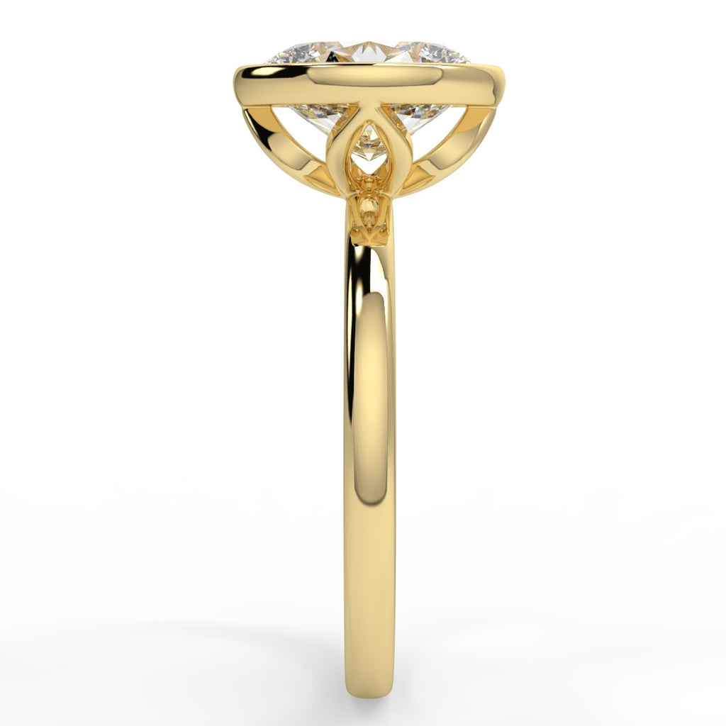 Bezel Setting Engagement Ring Featuring 1.91 CT Oval Moissanite 3