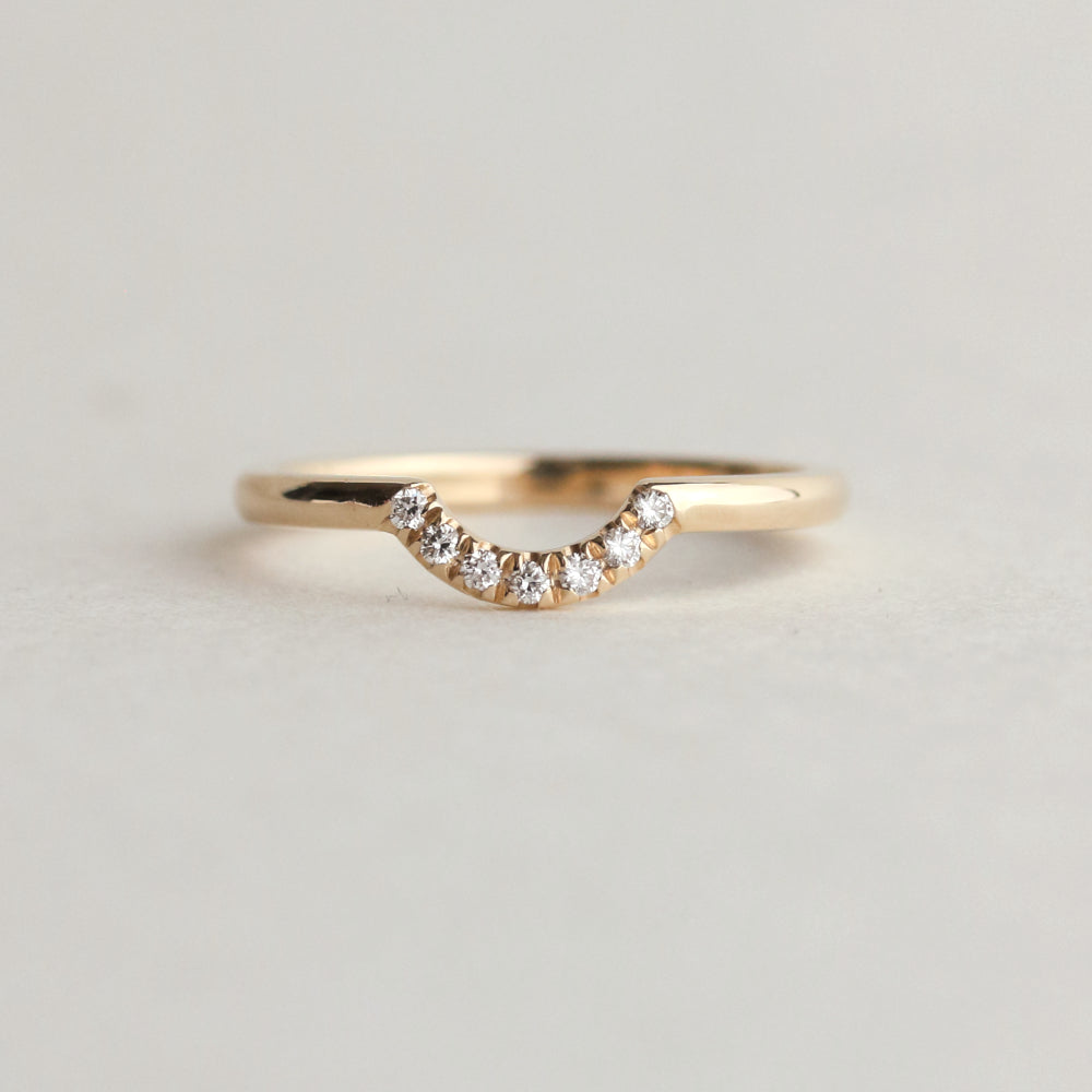 Half Eternity Wedding Band Featuring 0.088 TCW Marquise Moissanite 1