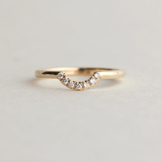 Half Eternity Wedding Band Featuring 0.088 TCW Marquise Moissanite 1