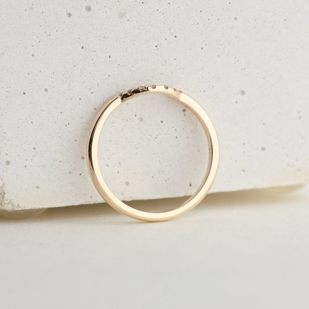 Half Eternity Wedding Band Featuring 0.088 TCW Marquise Moissanite 6