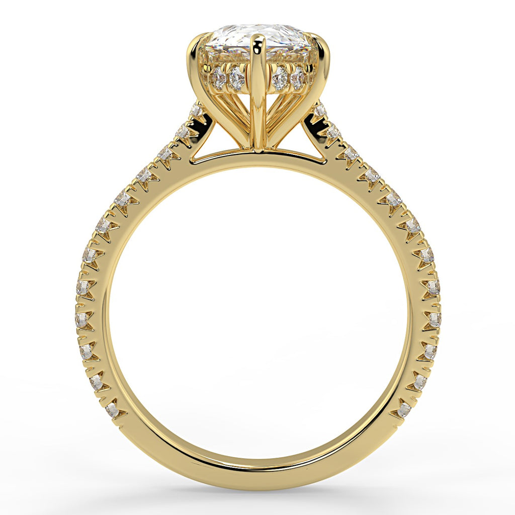 Hidden Halo Engagement Ring Featuring 1.33 CT Pear Moissanite 2