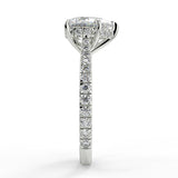 Hidden Halo Engagement Ring Featuring 1.33 CT Pear Moissanite 9