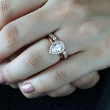 Halo Engagement Ring Featuring 1.50 CT Pear Moissanite 6