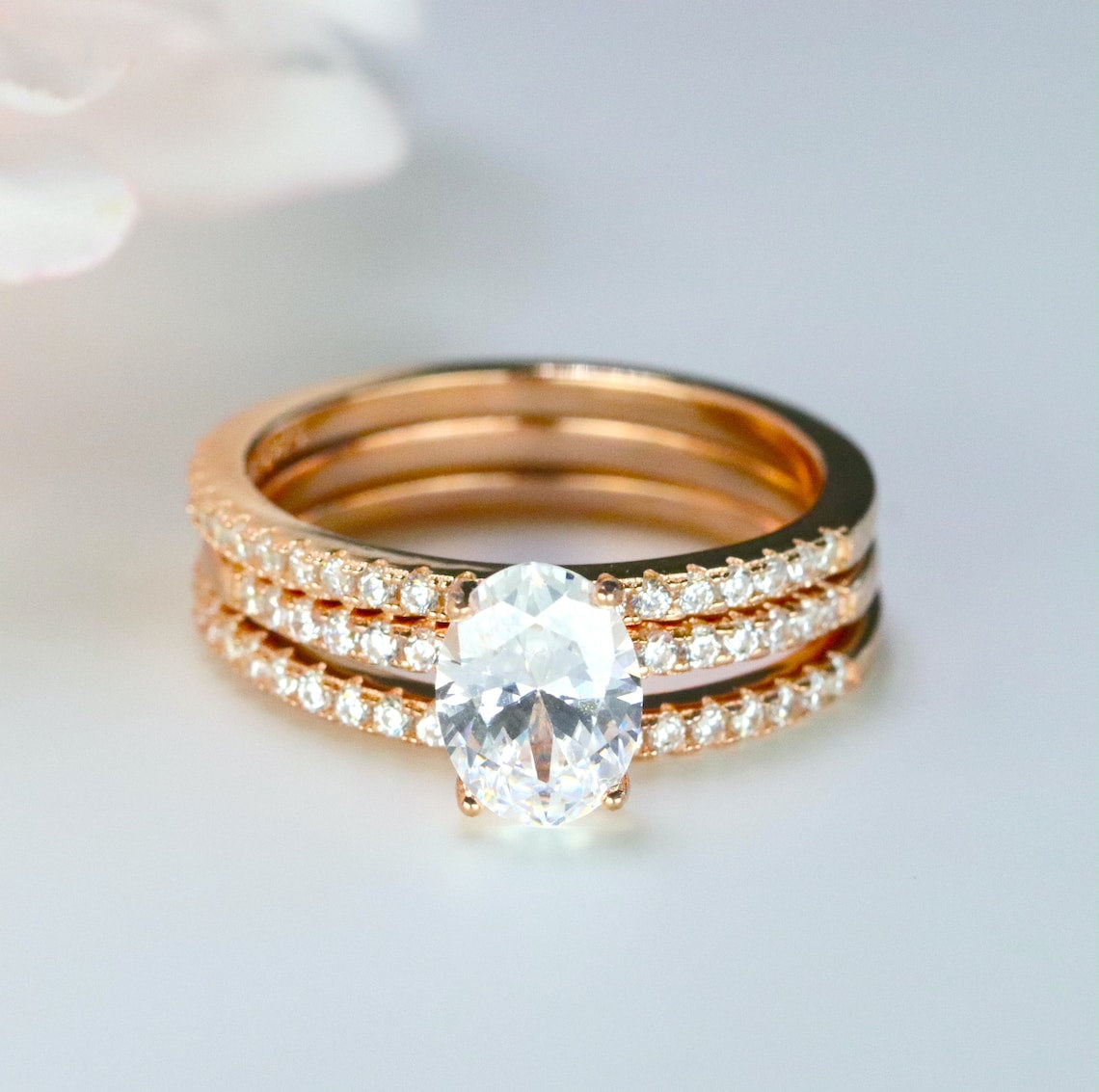 Pave Engagement Ring Featuring 1.50 CT Oval Moissanite 8