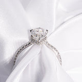 3.0 CT Pear Moissanite Hidden Halo Engagement Ring With Pave Setting - farrellouise