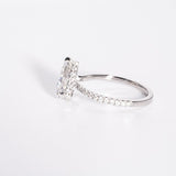 3.0 CT Pear Moissanite Hidden Halo Engagement Ring With Pave Setting - farrellouise