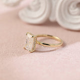 Hidden Halo Engagement Ring Featuring 3.5 CT Oval Moissanite 4