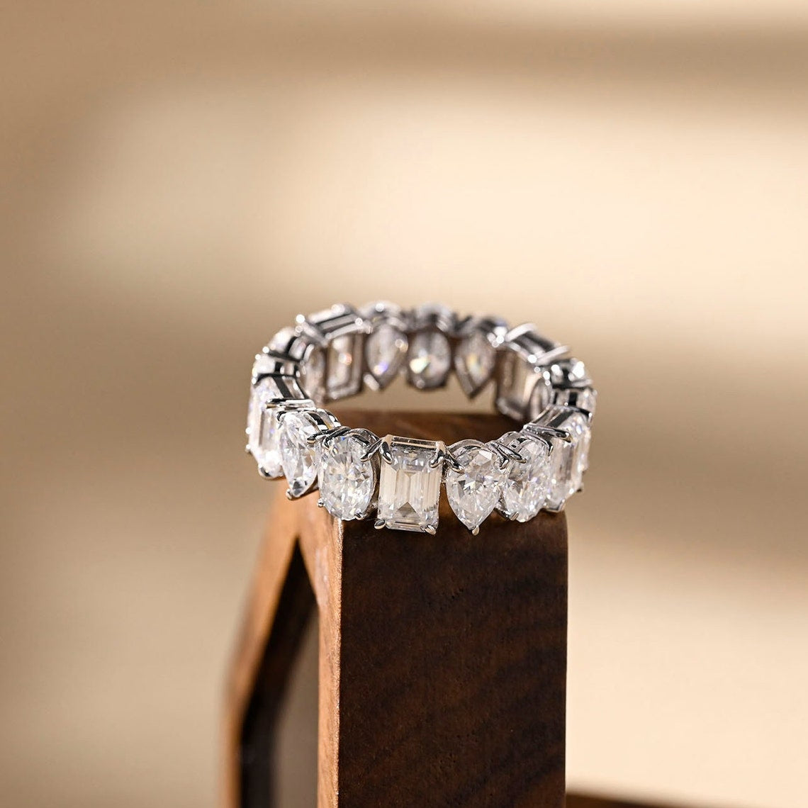 0.4 TCW Oval, Pear & Emerald Full Eternity Lab Grown Diamond Wedding Band