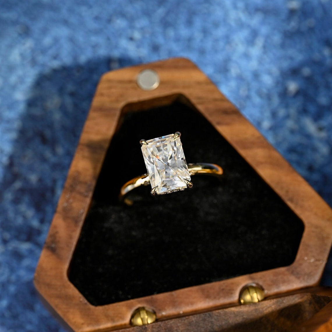 Radiant Hidden Halo Lab-Grown Diamond Engagement Ring