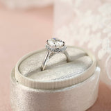Hidden Halo Engagement Ring Featuring 2.0 CT Oval Moissanite 6
