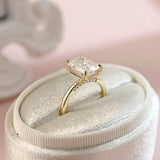 Hidden Halo Engagement Ring Featuring 3.5 CT Oval Moissanite 7