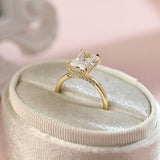 Hidden Halo Engagement Ring Featuring 3.5 CT Oval Moissanite 6