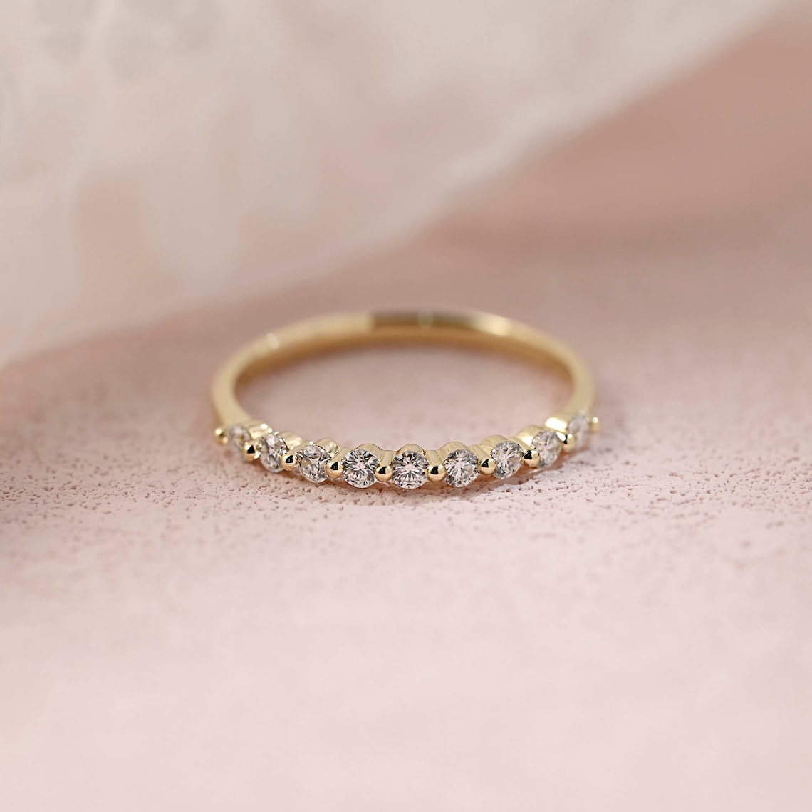 Half Eternity Wedding Band Featuring 0.28 TCW Round Moissanite 1