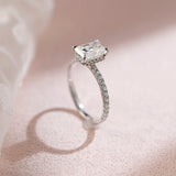 Hidden Halo & Pave Engagement Ring Featuring 1.5 CT Radiant Moissanite 2