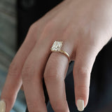 Hidden Halo Engagement Ring Featuring 3.5 CT Oval Moissanite 9