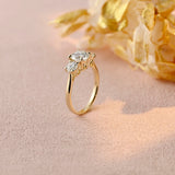 1.5 CT Round Moissanite Three Stone Engagement Ring - farrellouise