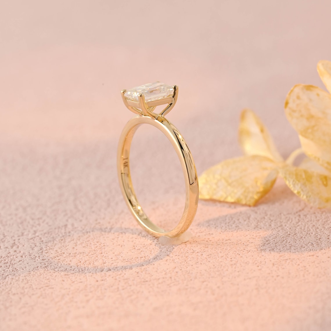 Solitaire Engagement Ring Featuring 1.0 CT Radiant Moissanite 6