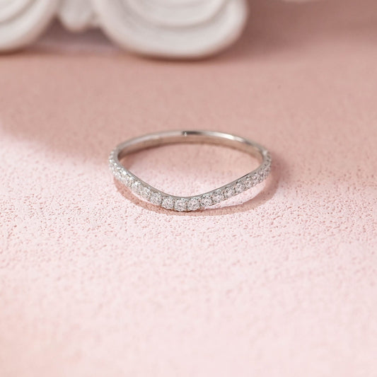 Half Eternity Wedding Band Featuring 0.70 TCW Round Moissanite 1