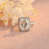 Halo Engagement Ring Featuring 5.0 CT Radiant Moissanite 1