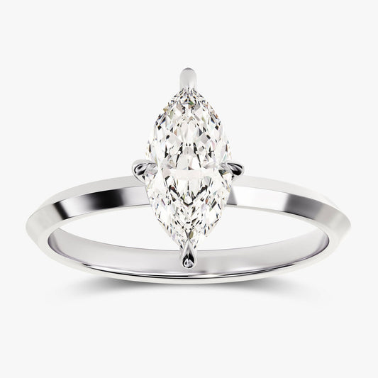 Solitaire Engagement Ring Featuring 1.50 CT Marquise Moissanite 1