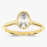 2.0 CT Oval Moissanite Bezel Engagement Ring - farrellouise