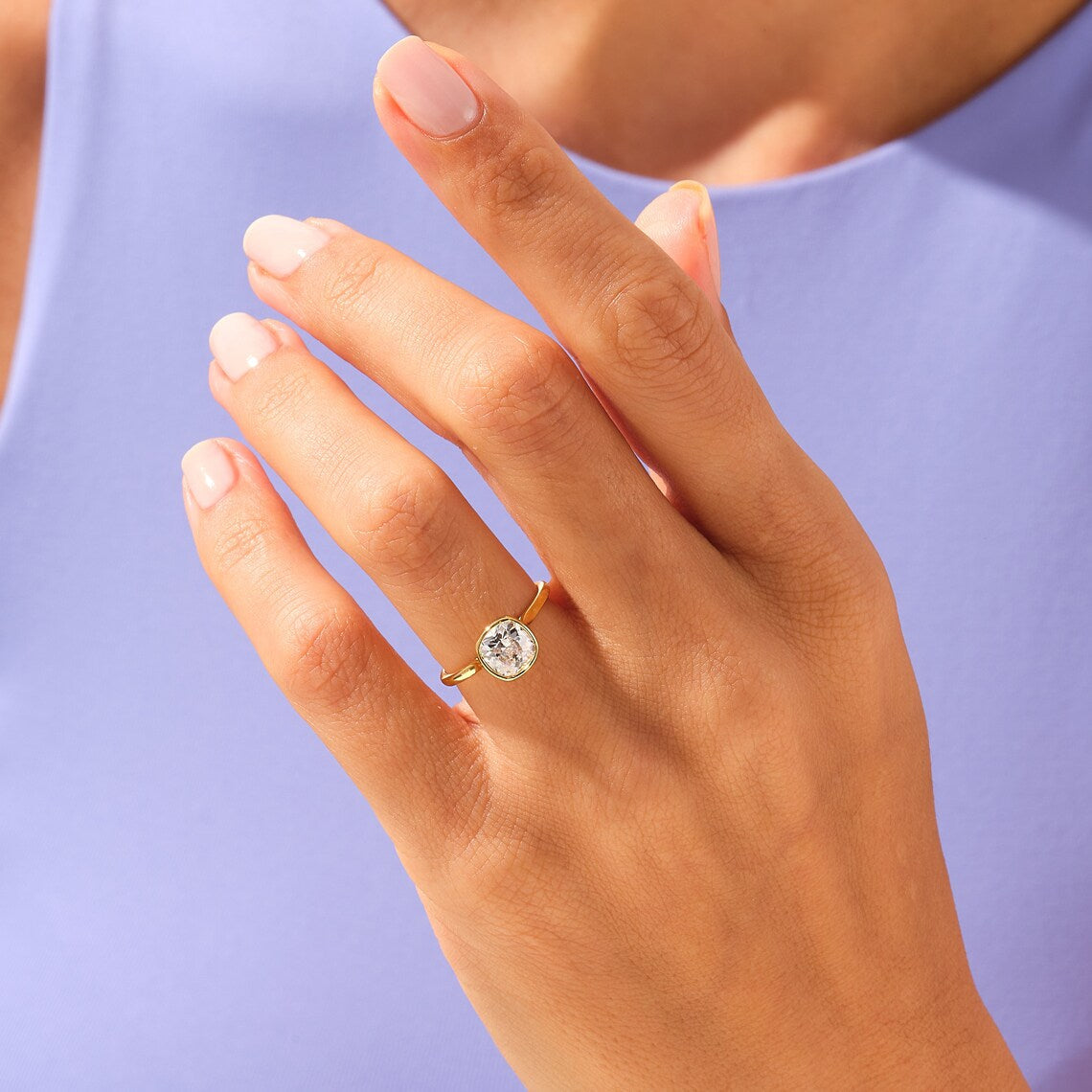 Solitaire Engagement Ring Featuring 1.50 CT Cushion Moissanite 2