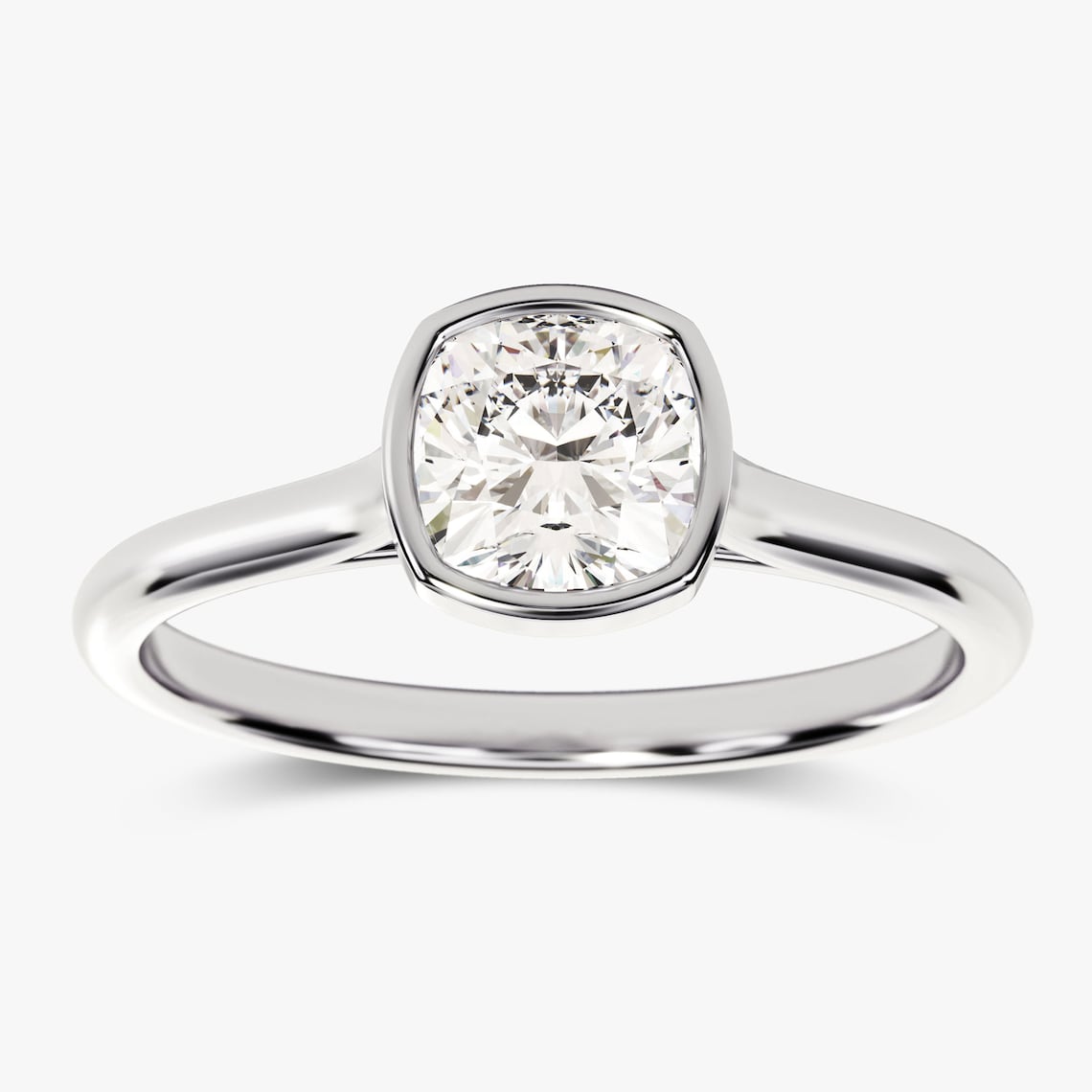 Solitaire Engagement Ring Featuring 1.50 CT Cushion Moissanite 4