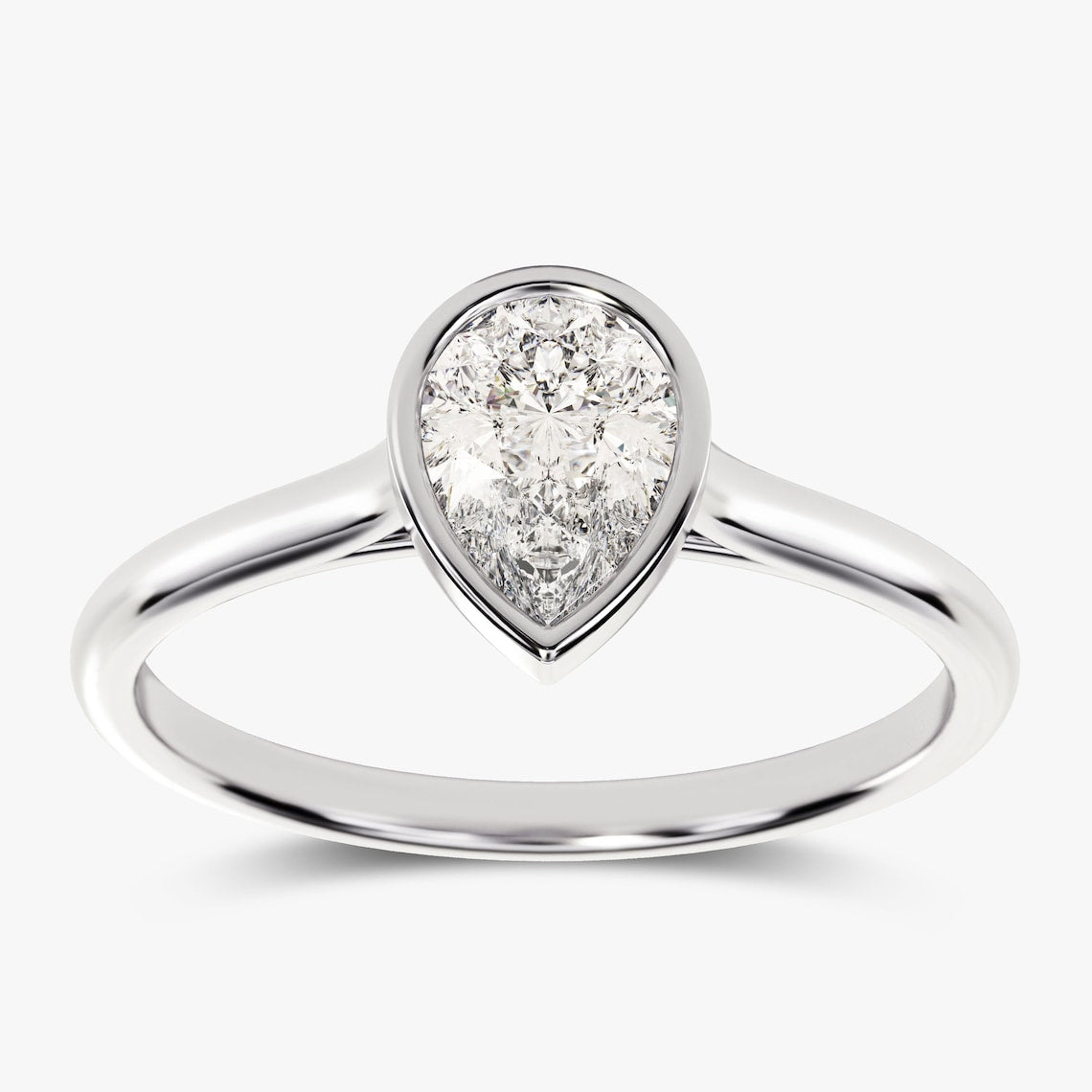 Solitaire Engagement Ring Featuring 1.50 CT Pear Moissanite 6