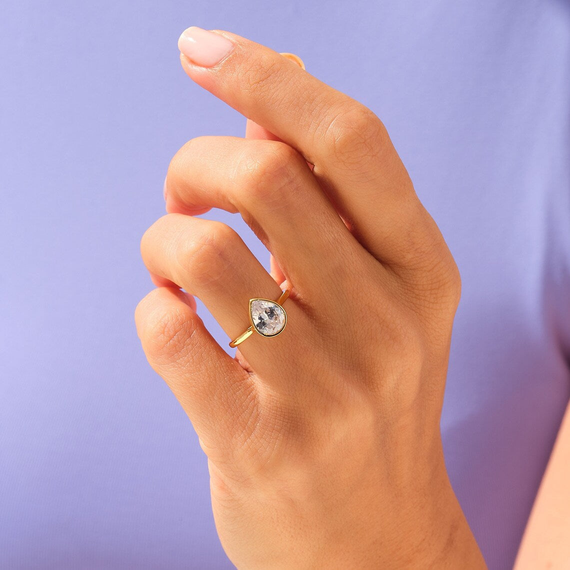 Solitaire Engagement Ring Featuring 1.50 CT Pear Moissanite 2