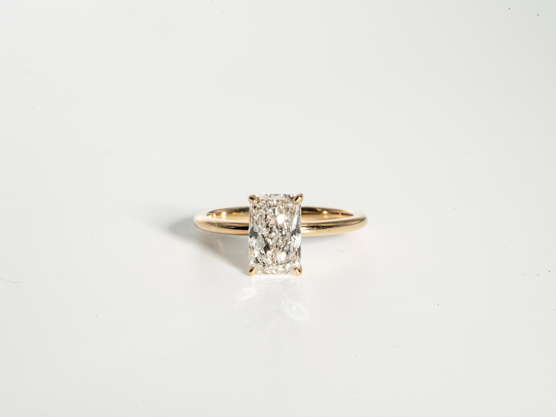 Solitaire Engagement Ring Featuring 1.70 CT Radiant Moissanite 3