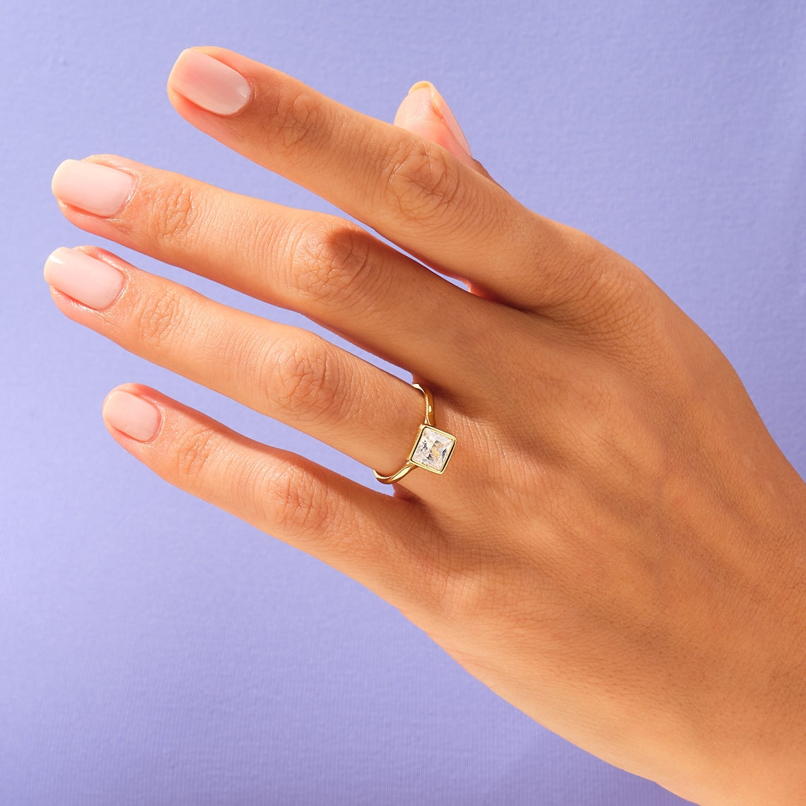 Solitaire Engagement Ring Featuring 1.0 CT Princess Moissanite 5