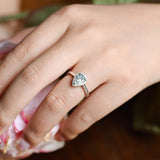 Halo Engagement Ring Featuring 2.0 CT Pear Moissanite 10
