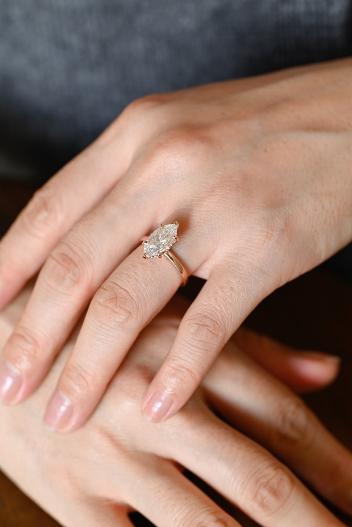 Hidden Halo Engagement Ring Featuring 3.0 CT Marquise Moissanite 10