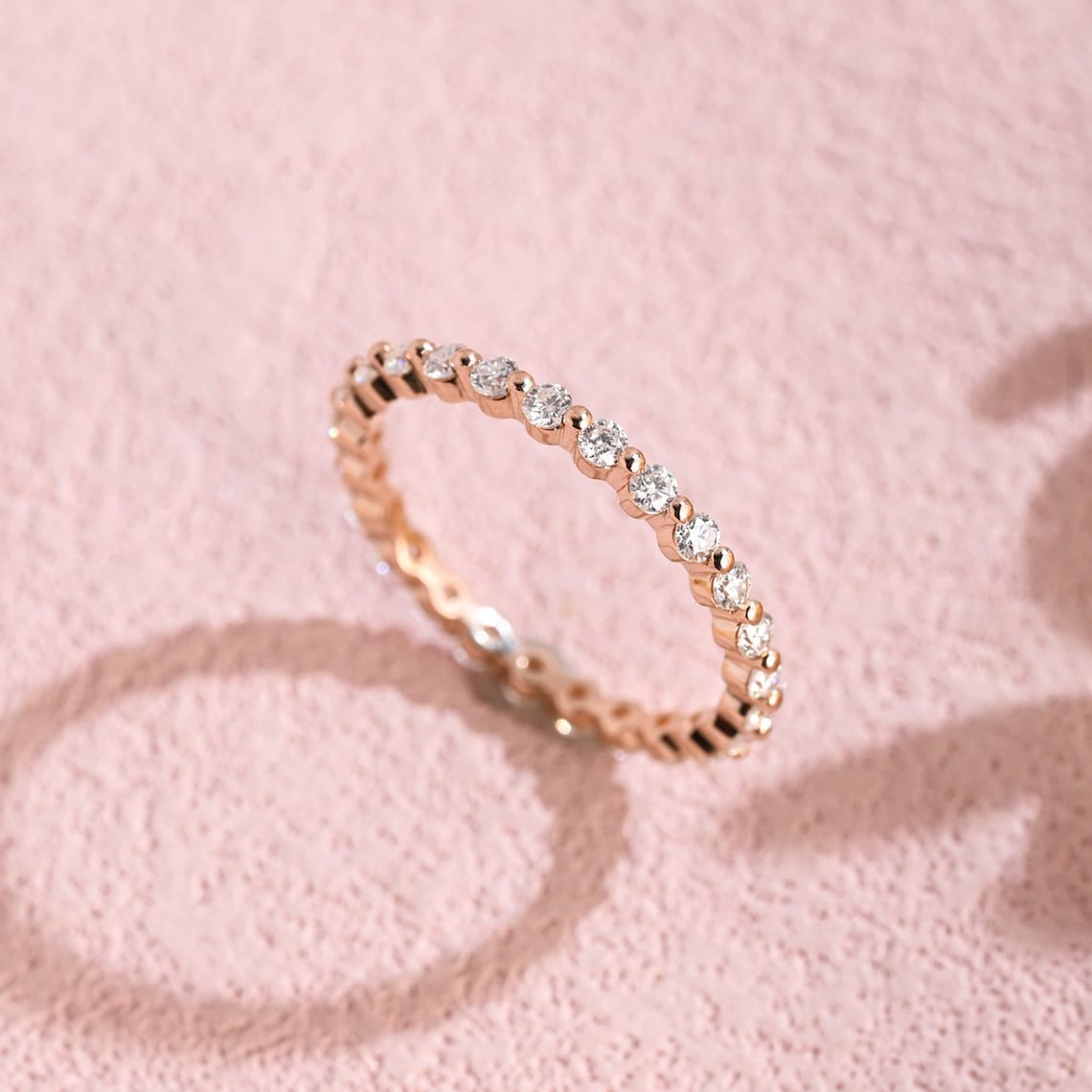 Full Eternity Wedding Band Featuring 0.8 TCW Round Moissanite 2